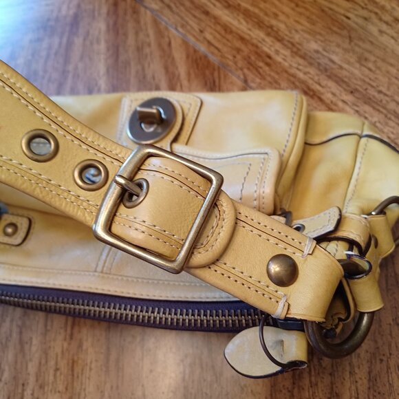 Coach 65th Anniversary Legacy Yellow Leather Satchel - Picture 7 of 12